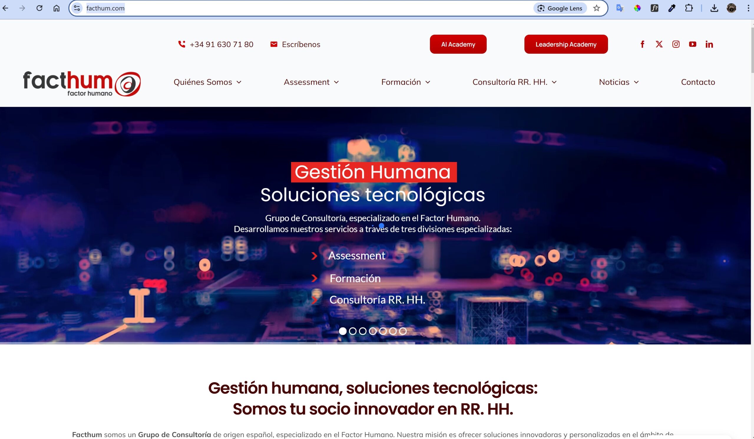 Diseño web y renovación de branding para Facthum 10 web Facthum scaled
